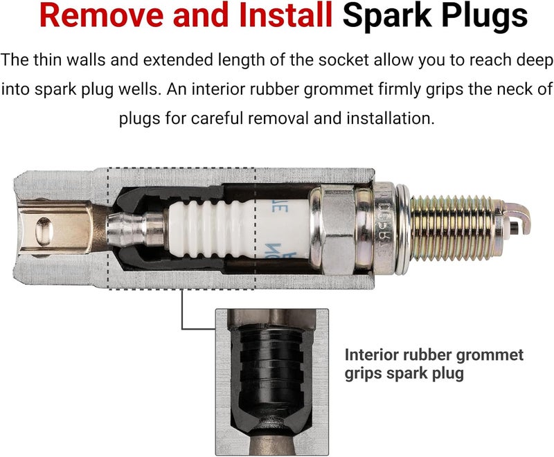 Tekton 3/8 Inch Drive Spark Plug Socket Set, 3-Piece (5/8, 3/4, 13/16 in) | SHD91003 - Image 2