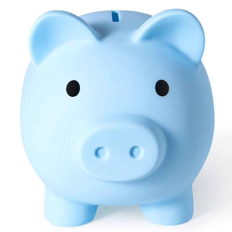 PJDRLLC Large Piggy Bank Unbreakable Plastic Money Bank Coin Bank for Girls and Boys Large Size Piggy Banks Practical Gifts for Birthday Easter Christmas Blue