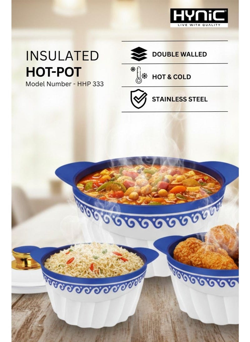Hynic Insulated Hot Pot Casserole Set of 3 | Double-Walled Stainless Steel Serving Dishes with Lids | BPA-Free Food Warmer for Dinner Parties & Holidays | 2000, 3000, 4000 Sizes - Image 4