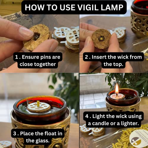 BlessedMart Wicks and Cork Floats for Orthodox Vigil Oil Lamps - Beeswax and Paraffin Wicks for Floating Candles, for Home or Church Use (Beeswax) - Image 5