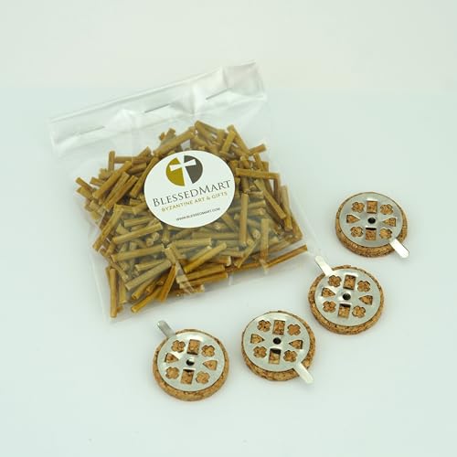 BlessedMart Wicks and Cork Floats for Orthodox Vigil Oil Lamps - Beeswax and Paraffin Wicks for Floating Candles, for Home or Church Use (Beeswax) - Image 2