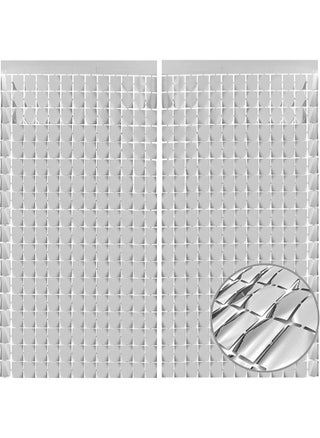 Silver Shimmer Wall Backdrop, Square Backdrop Curtain，Silver Streamer Backdrop for Party Decorations(2 Pieces, 1m*2m Each) - pzsku/Z025BCA3EE3B347E73869Z/45/_/1721807702/598611dc-c459-4af5-8237-9e487a87b515