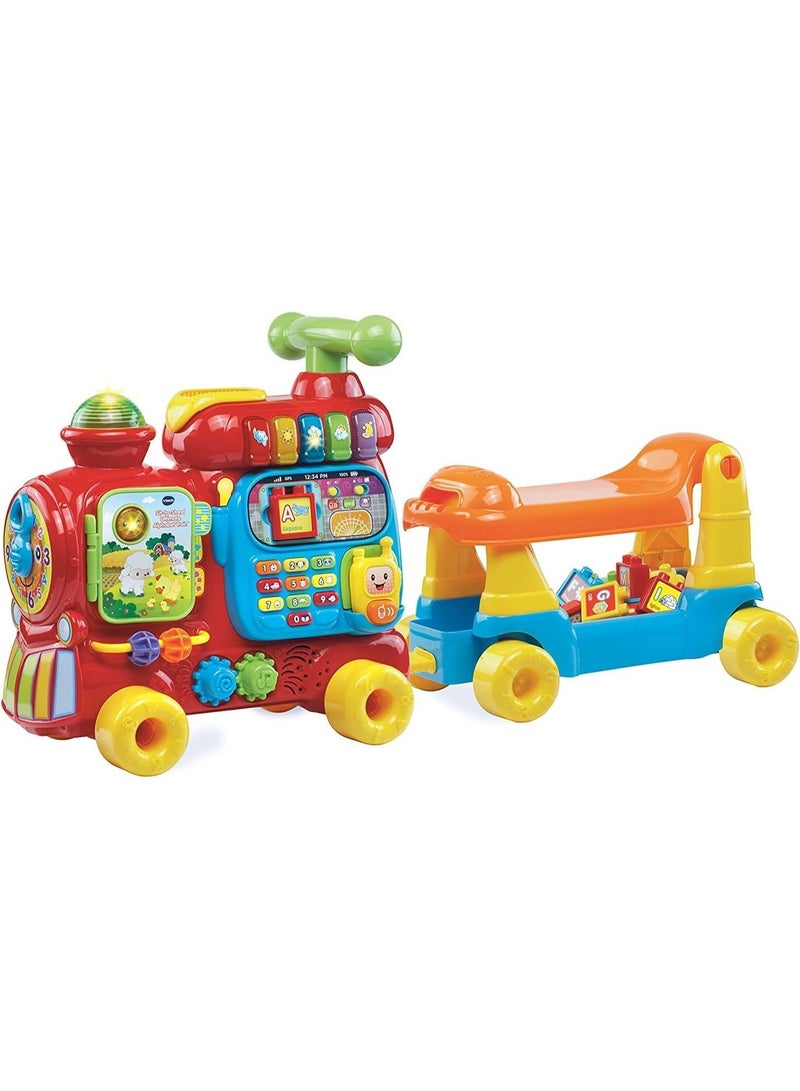 في تك قطار الحروف الأبجدية "4 في 1" من VTech Baby | مشاية تعليمية، ولعبة ركوب، وعربة سحب، ولعبة أنشطة | الحروف والأرقام والألوان | لعبة للأطفال - Image 1