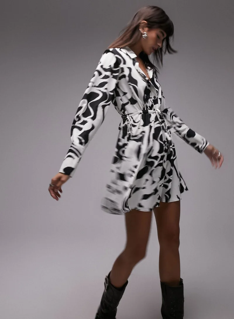 TOPSHOP Abstract Print Dress