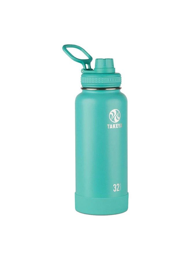 Takeya Actives 32 oz Vacuum Insulated Stainless Steel Water Bottle with Spout Lid, Premium Quality, Teal  - Image 1