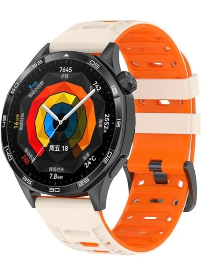 ECO Universal 22mm Silicone Watch Strap, Quick Release Watch Straps for Men and Women, Skin-friendly, Soft, Replacement Strap for 22mm Compatible with Amazfit/Huawei/MI/Fossil/samsung (Star orange) - Image 1