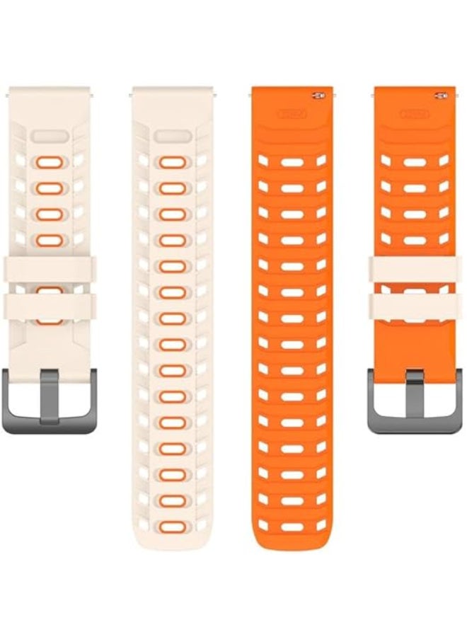 ECO Universal 22mm Silicone Watch Strap, Quick Release Watch Straps for Men and Women, Skin-friendly, Soft, Replacement Strap for 22mm Compatible with Amazfit/Huawei/MI/Fossil/samsung (Star orange) - Image 3