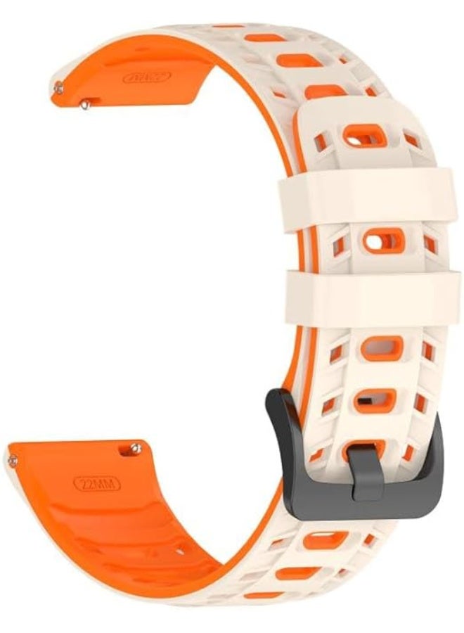 ECO Universal 22mm Silicone Watch Strap, Quick Release Watch Straps for Men and Women, Skin-friendly, Soft, Replacement Strap for 22mm Compatible with Amazfit/Huawei/MI/Fossil/samsung (Star orange) - Image 2
