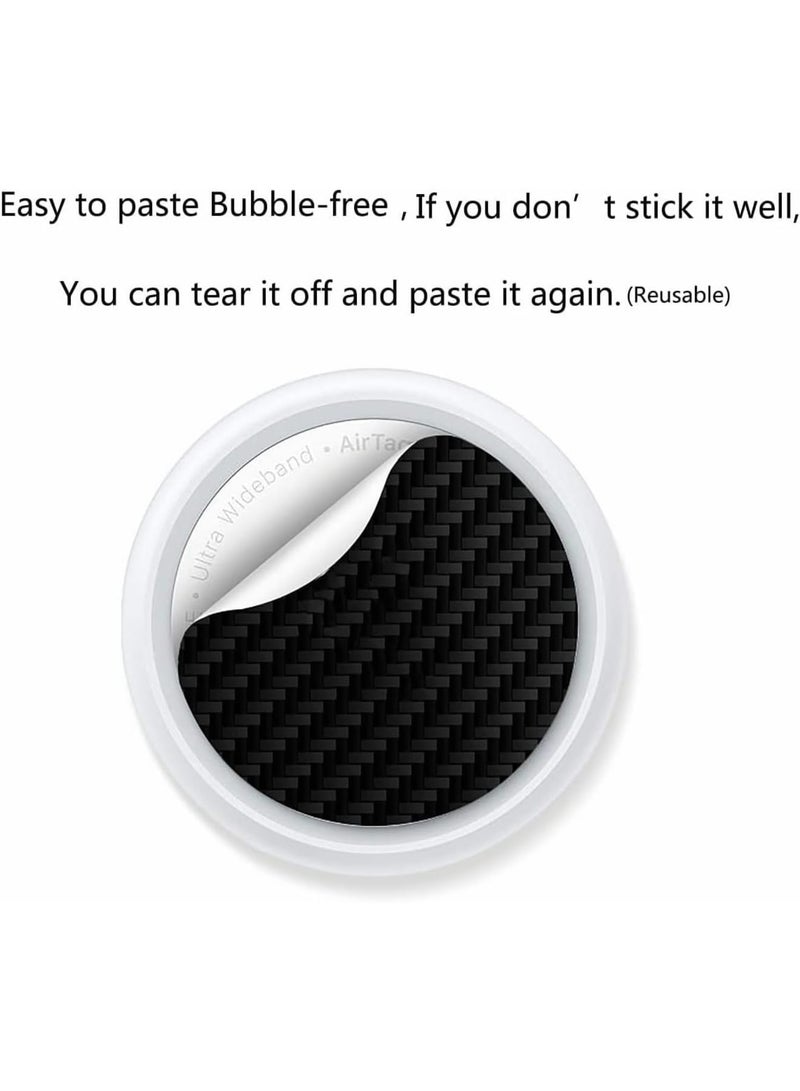 SOLARAE Carbon Fiber Protective Films Compatible for Airtags Tracker,Anti-Scratch Anti-Fingerprint Waterproof Front Back Film Skin Sticker (Black,2 Pairs) - Image 2