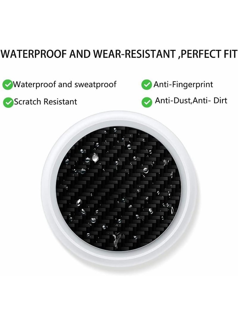 SOLARAE Carbon Fiber Protective Films Compatible for Airtags Tracker,Anti-Scratch Anti-Fingerprint Waterproof Front Back Film Skin Sticker (Black,2 Pairs) - Image 3