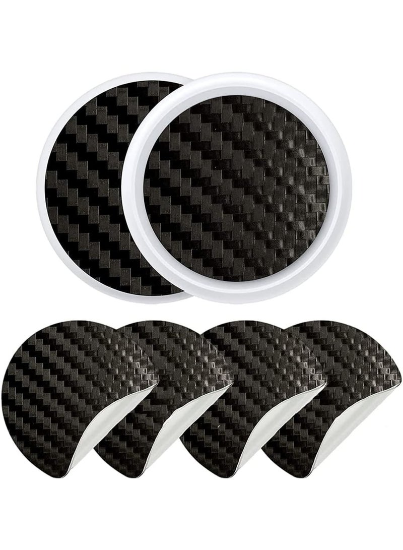SOLARAE Carbon Fiber Protective Films Compatible for Airtags Tracker,Anti-Scratch Anti-Fingerprint Waterproof Front Back Film Skin Sticker (Black,2 Pairs) - Image 1