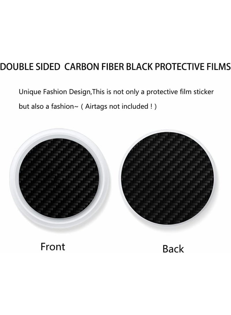 SOLARAE Carbon Fiber Protective Films Compatible for Airtags Tracker,Anti-Scratch Anti-Fingerprint Waterproof Front Back Film Skin Sticker (Black,2 Pairs) - Image 4