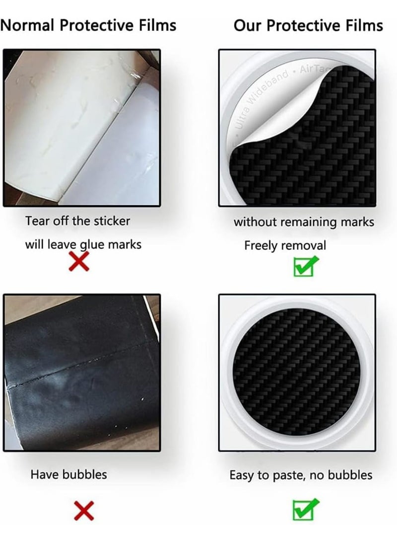 SOLARAE Carbon Fiber Protective Films Compatible for Airtags Tracker,Anti-Scratch Anti-Fingerprint Waterproof Front Back Film Skin Sticker (Black,2 Pairs) - Image 5