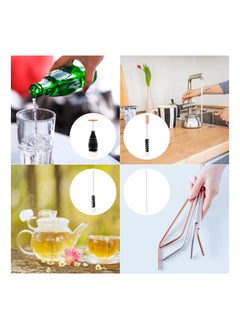 SYOSI Cleaning Bottle Brush 4 Pcs Long Bottle Brushes for Cleaning Narrow Neck Glass Pipe Glass Tea Coffee Cup Sports Water Bottles Kettle Brush Straw Tube and Baby Bottle Brush  - Image 2