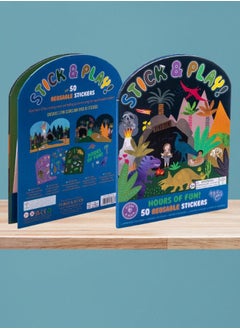 Floss & Rock Dino Stick & Play | Reusable Dinosaur Sticker Activity Set with 50+ Stickers & Fold-Out Play Scenes | Creative Fun for Kids  - Image 1