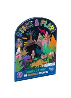 Floss & Rock Dino Stick & Play | Reusable Dinosaur Sticker Activity Set with 50+ Stickers & Fold-Out Play Scenes | Creative Fun for Kids  - Image 3