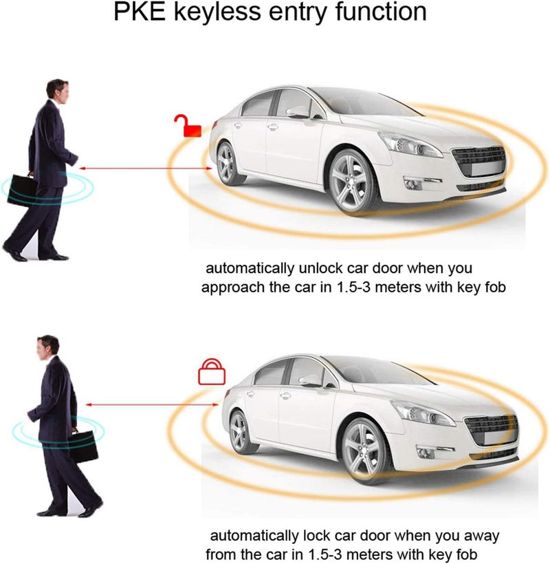 Start Stop Keyless,Car Alarm Security System,Universal Car Alarm System Engine Ignition Keyless Entry Push Button Remote Starter Keyless Entry System Standard Remote Starter - Image 3