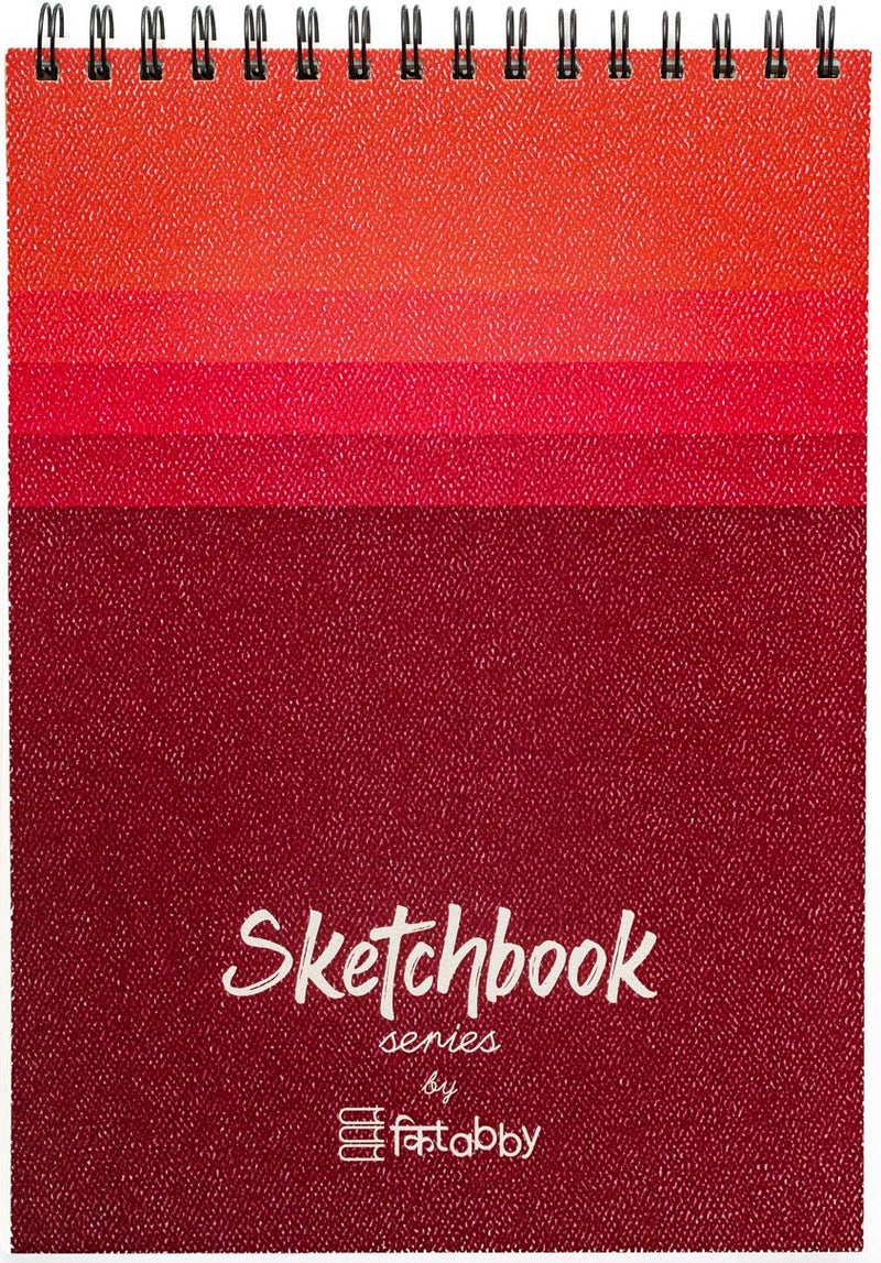 Kitabby – Sketchbook Series – A4 Size (Medium) – Wire-O Bound Sketch Book – Micro-Perforations for Easy Tear Off – 50 Sheets – 160gsm Anti-Ageing, Acid Free, Archival Grade Fine Grain Paper – (Red) - Image 5