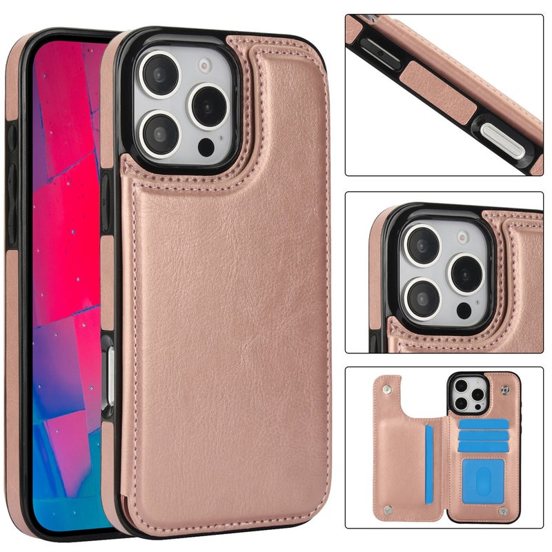 Business Leather Flip Case with Card Slot for iPhone 17 Pro - Crazy Horse Texture, Magnetic Stand, Drop Protection