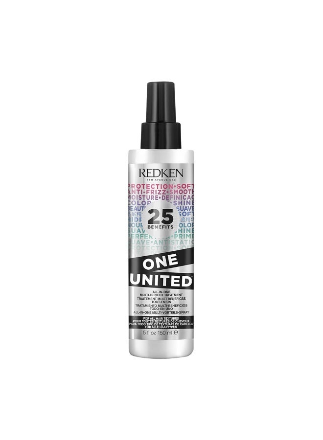 Redken One United Multi Benefit Leave-In Conditioner, 150 ml | Provides Up To 230°C Heat Protection, Detangles, Conditions, & Controls Frizz | For All Hair Types | For Men & Women - Image 1