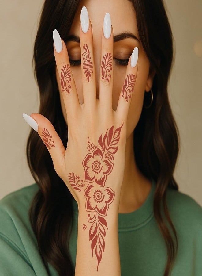 VANVATI Mehndi Stencil Sticker with Rich Finger Lines for Aesthetic Hand Look - Image 4