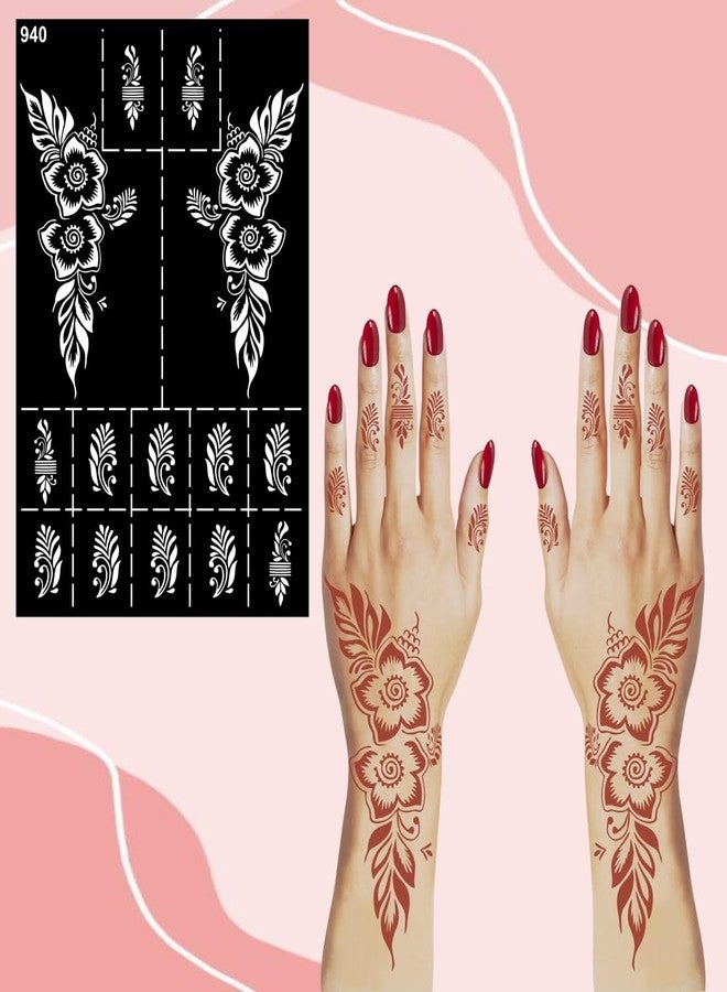 VANVATI Mehndi Stencil Sticker with Rich Finger Lines for Aesthetic Hand Look - Image 3
