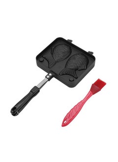 YOSOO Taiyaki Japanese Fishshaped Pancake Double Pan Waffle Cake Maker Pan With Heat Resistance Handle Fish Pan Kitchen Cooking Mold Tool For Home Diy Party Dessert Attract Kids To Eat More Black  - Image 1