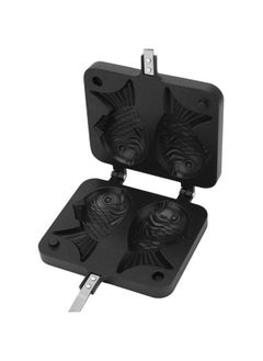 YOSOO Taiyaki Japanese Fishshaped Pancake Double Pan Waffle Cake Maker Pan With Heat Resistance Handle Fish Pan Kitchen Cooking Mold Tool For Home Diy Party Dessert Attract Kids To Eat More Black  - Image 3