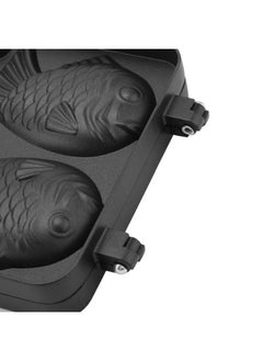 YOSOO Taiyaki Japanese Fishshaped Pancake Double Pan Waffle Cake Maker Pan With Heat Resistance Handle Fish Pan Kitchen Cooking Mold Tool For Home Diy Party Dessert Attract Kids To Eat More Black  - Image 4