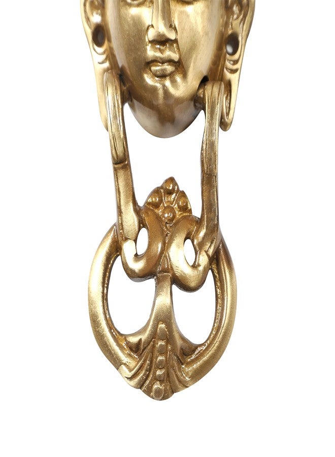 Two Moustaches Brass Buddha Face Door Knocker, Brass Door Knockers, Main Door Knocker, Door Knocker Antique, Height: 8 inches, Standard, Pack of 1 - Image 4