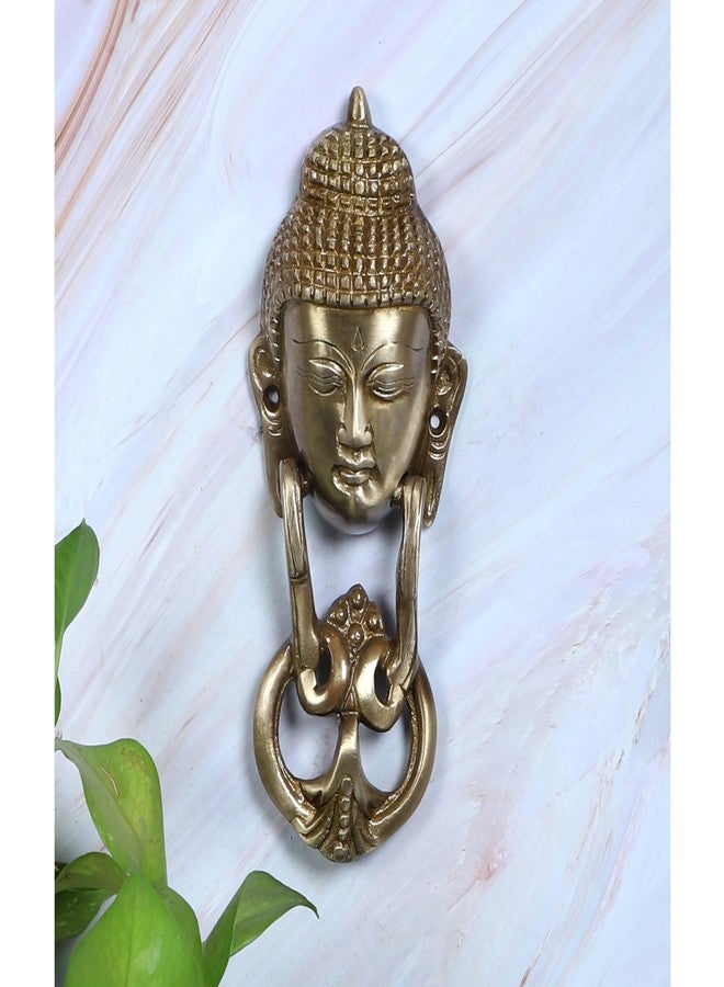 Two Moustaches Brass Buddha Face Door Knocker, Brass Door Knockers, Main Door Knocker, Door Knocker Antique, Height: 8 inches, Standard, Pack of 1 - Image 5