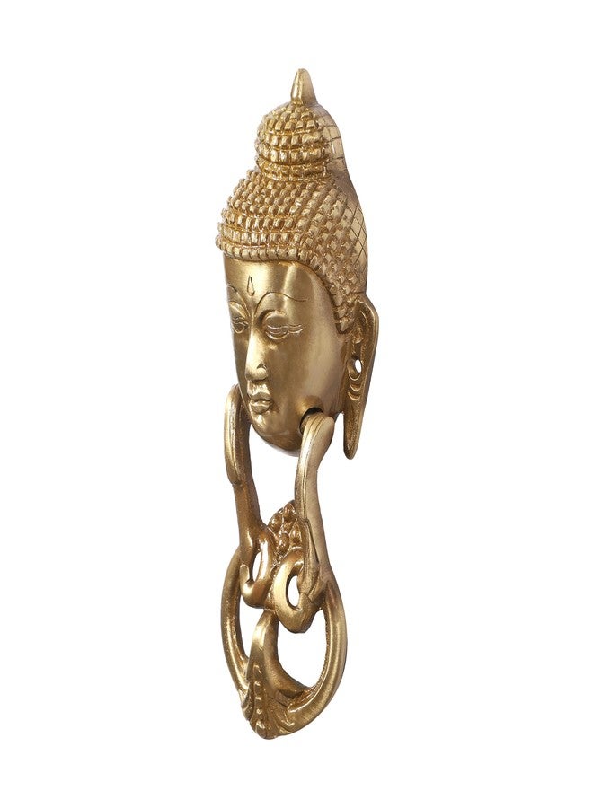 Two Moustaches Brass Buddha Face Door Knocker, Brass Door Knockers, Main Door Knocker, Door Knocker Antique, Height: 8 inches, Standard, Pack of 1 - Image 2