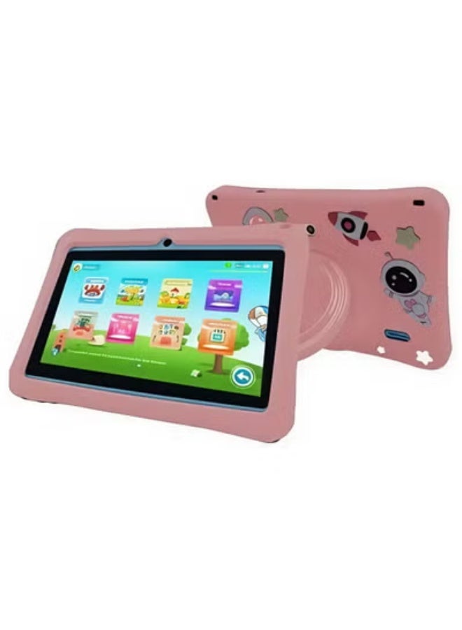 REBENUO K3 Kids Tablet, 17.8cm Screen, 128GB Storage, 4GB RAM, Case, Wi-Fi, Includes Charger/Cable/Screen Protector/Silicone Gel Case/Sticker/Lantern/Wristband - Image 1