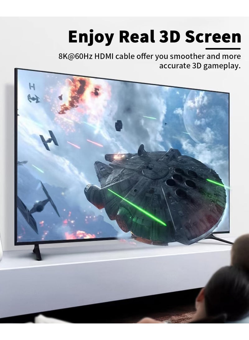 NajmStyle 8K HDMI 180 Degree Adapter, 8K@60Hz, 48Gbps, U Shaped Down Angle HDMI 2.1 Male to Female Extender Adapter with LED Light for HDTV, PS5, Laptop, Monitor, 2Pack - Image 4