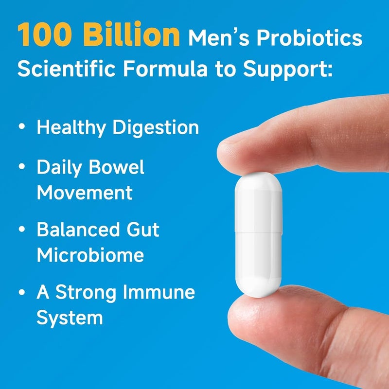 NATURE TARGET Probiotics for Men 100 Billion CFUs Probiotics for Digestive Health with Enzymes  Prebiotics 180 Veg Capsules Mens Probiotic for Gut  Bloating with Saw Palmetto for Prostate Health - Image 2