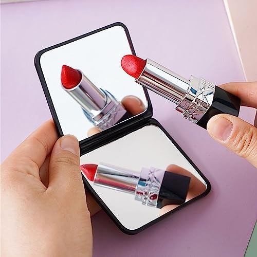 Leeonz Premium Travel Makeup Vanity Mirror for Handbag Purse Pocket, Magnifying Beauty Compact Mirror for Girls and Women, Portable Handheld 2-Sided Folding Cosmetic Mirror (Heart Pattern) - Image 2