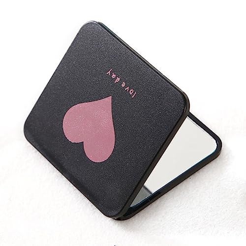 Leeonz Premium Travel Makeup Vanity Mirror for Handbag Purse Pocket, Magnifying Beauty Compact Mirror for Girls and Women, Portable Handheld 2-Sided Folding Cosmetic Mirror (Heart Pattern) - Image 4