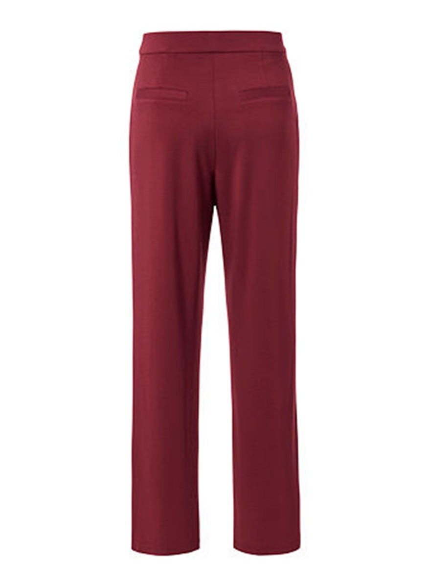 Tchibo Women Regular Fit Plain Stretchable Palazzo Pants, Maroon  - Image 3
