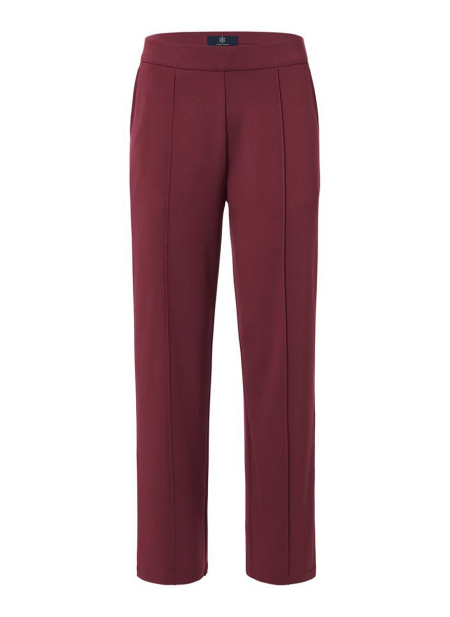 Tchibo Women Regular Fit Plain Stretchable Palazzo Pants, Maroon  - Image 2