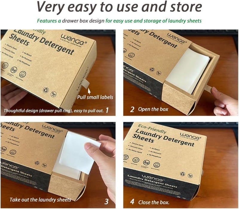 Wenge مناديل مسحوق غسيل وينجي ( Laundry Detergent Sheets)، عدد 240 منديلًا – صديقة للبيئة، مناسبة للسفر، خالية من البلاستيك، هيبوألرجينية، لا تحتوي على سوائل، مثالية للاستخدام في المنزل، السكن الجامعي، التخييم (رائحة اللافندر). - Image 5