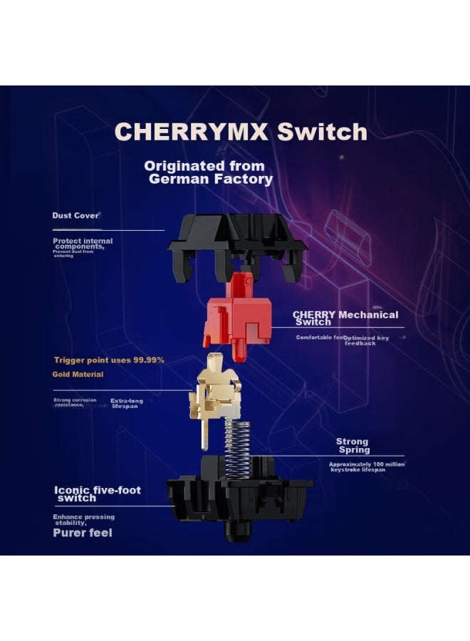 Cherry Kc200 Mechanical Keyboard, Office And Gaming Dual-use Keyboard, Computer Mechanical Keyboard, Pink Color Customizable Keyboard, Pbt Keycaps, Wired Keyboard, Brown Switch - Image 3