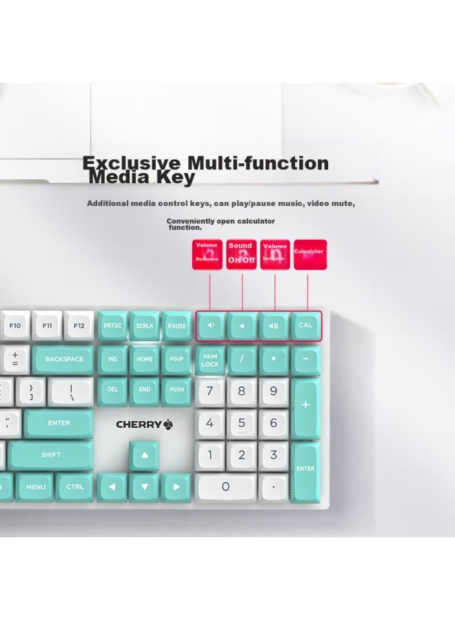 Cherry Kc200 Mechanical Keyboard, Office And Gaming Dual-use Keyboard, Computer Mechanical Keyboard, Pink Color Customizable Keyboard, Pbt Keycaps, Wired Keyboard, Brown Switch - Image 4