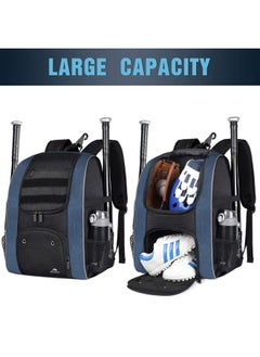 MATEIN Baseball Bag Lightweight Softball Bags With Shoes Compartment For Men Large Capacity Baseball Backpack For Adult With Fence Hook Hold 4 Tee Ball Bats Batting Glove Tball Gear Helmet  - Image 3