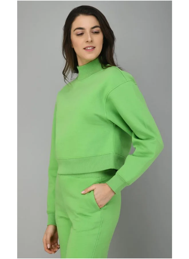 NeceSera Glam Green Fleece SweatShirt