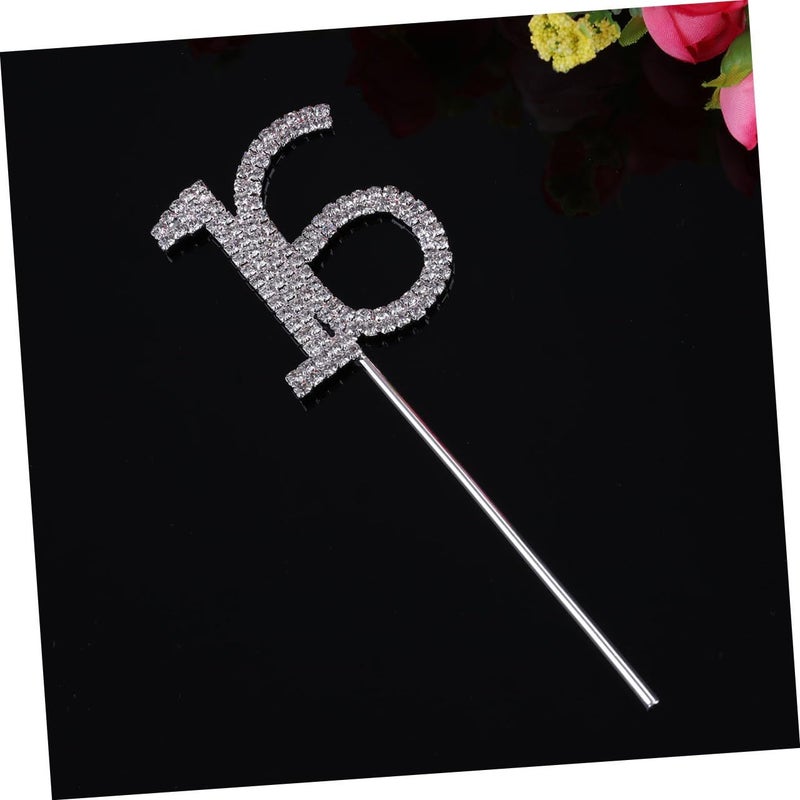 Elegant Silver Rhinestone Cake Topper for Wedding Anniversary Birthday Party Decorations - Image 4