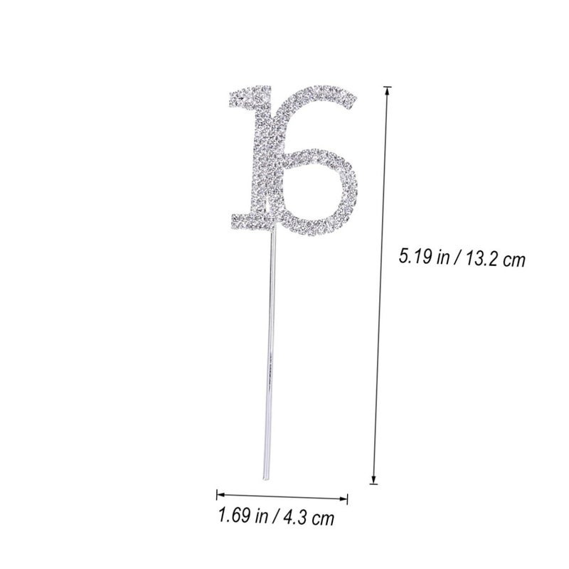 Elegant Silver Rhinestone Cake Topper for Wedding Anniversary Birthday Party Decorations - Image 2