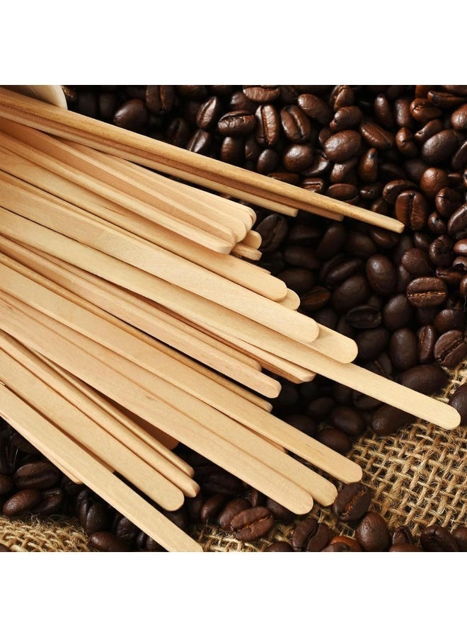 ECVV Wooden Coffee Stirrers, 400 Count Disposable Stir Sticks for Coffee & Cocktails, Wooden Beverage Mixer with Smooth Ends, Swizzle Drink Sticks Brown - Image 1