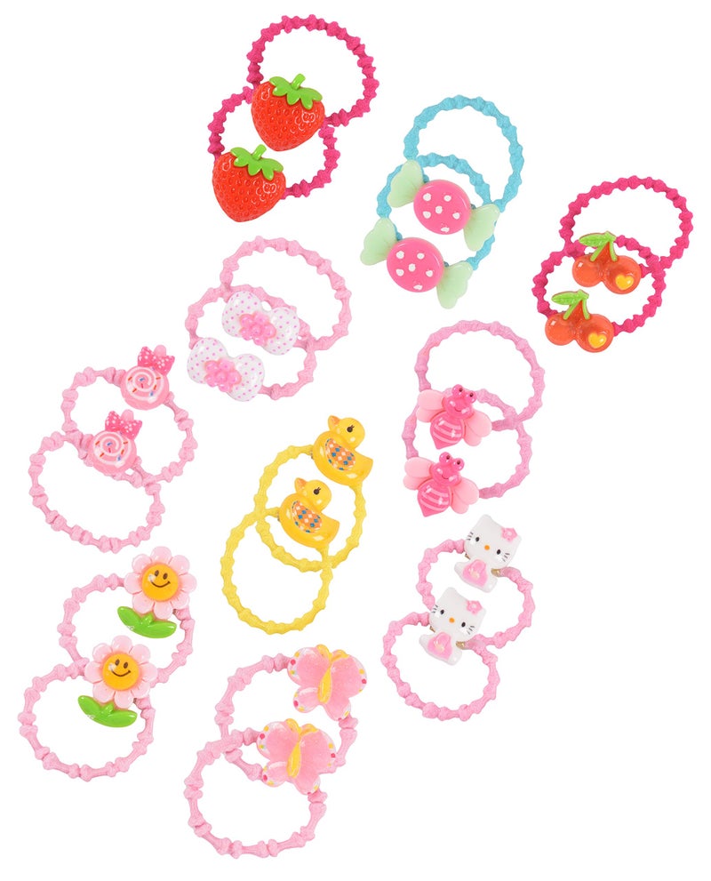 Yellow Bee Adorable Hair Bobbles Combo for Girls- 10 Pairs, Multi - Image 1