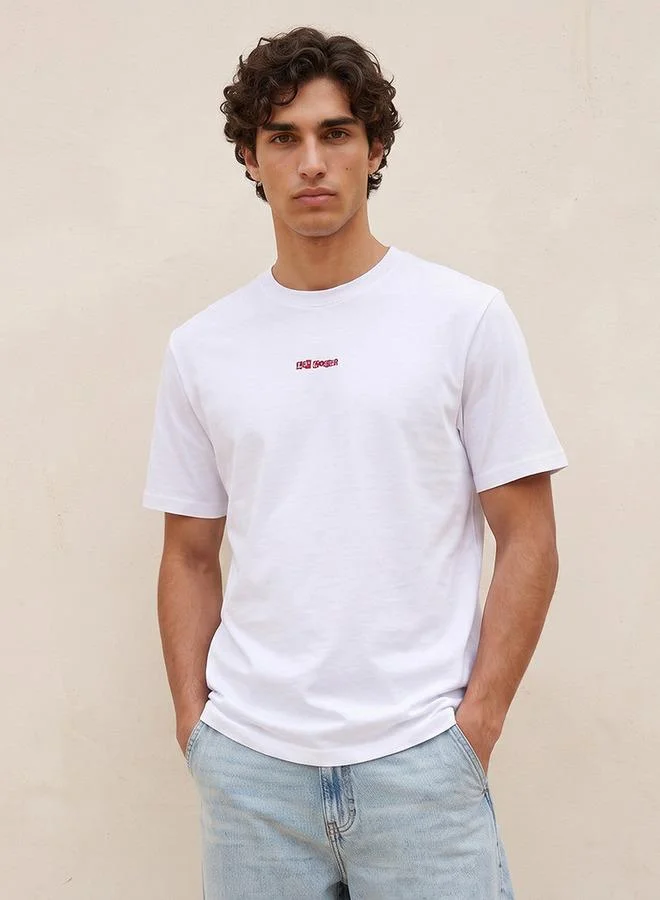 لي كوبر Lee Cooper Crew Neck Short Sleeves Logo Print T-shirt