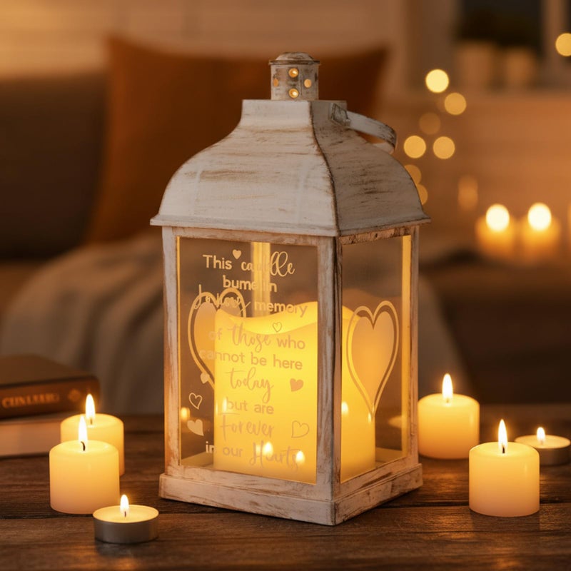 Kittmip Memorial Lantern Sympathy Gifts for Loss of Loved One Bereavement Gift Candle Lights Memory Lamp with LED Candle for Funeral Remembrance or Condolences - Image 3